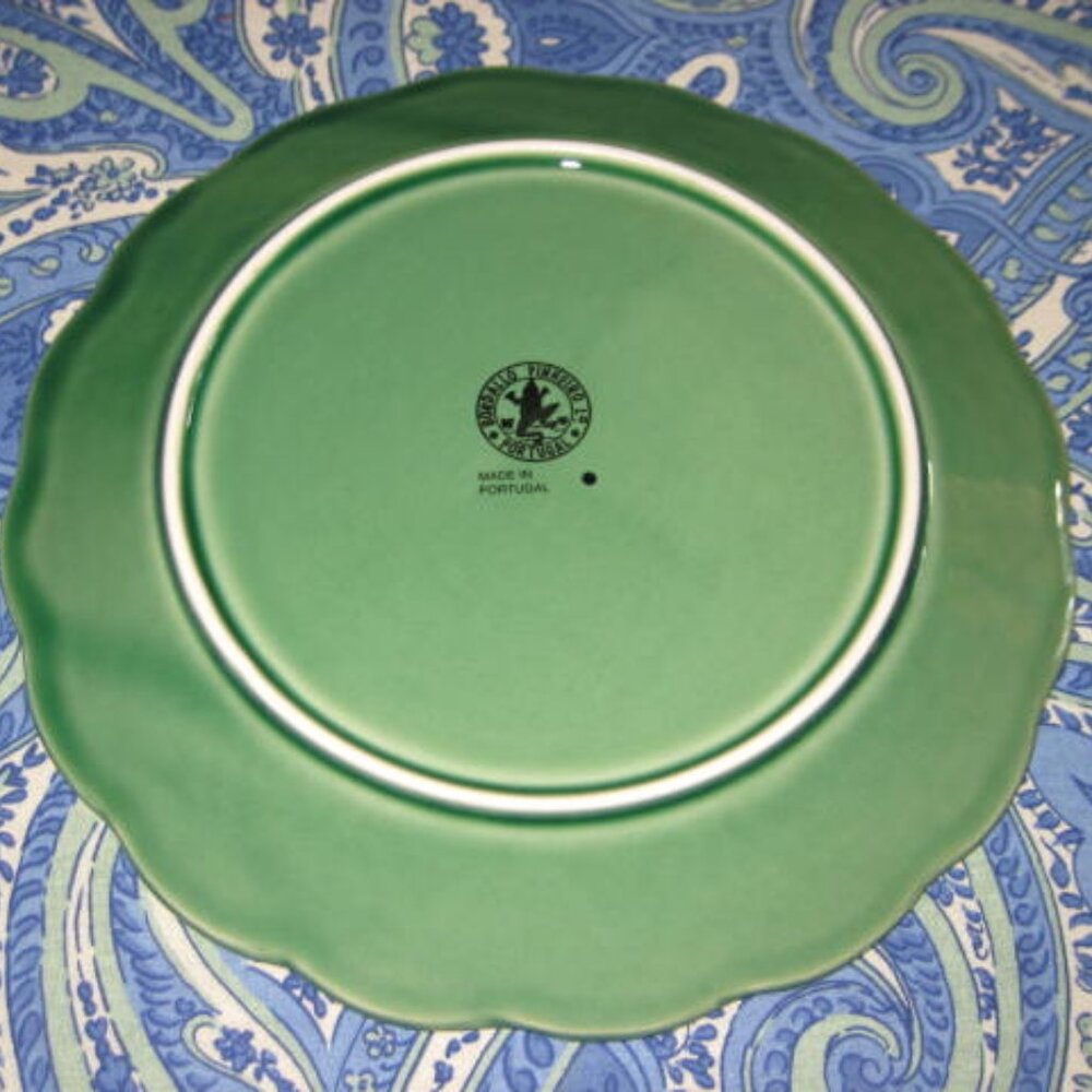 NWT Bordallo Pinheiro Outono Autumn Green 10” Dinner Plate Made in Portugal NEW - Picture 5 of 14